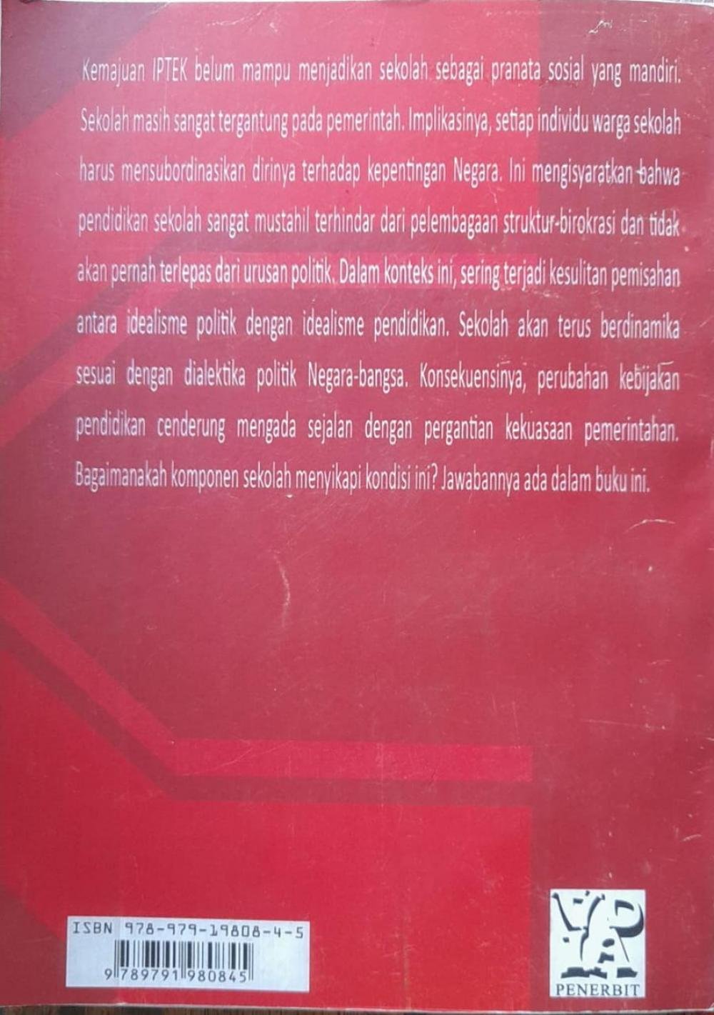 Sekolah di Bawah Kuasa Negara cover belakang