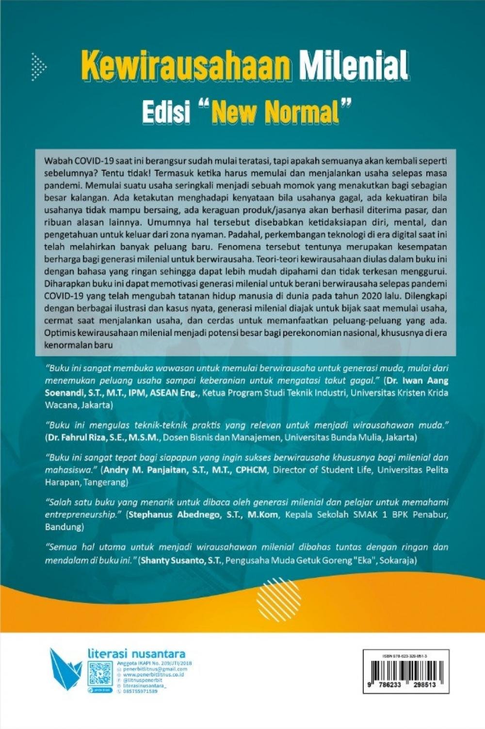 Kewirausahaan Milenial Edisi  cover belakang
